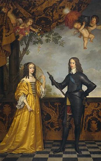 Gerard van Honthorst Willem II (1626-50), prince of Orange, and his wife Maria Stuart (1631-60) Spain oil painting art